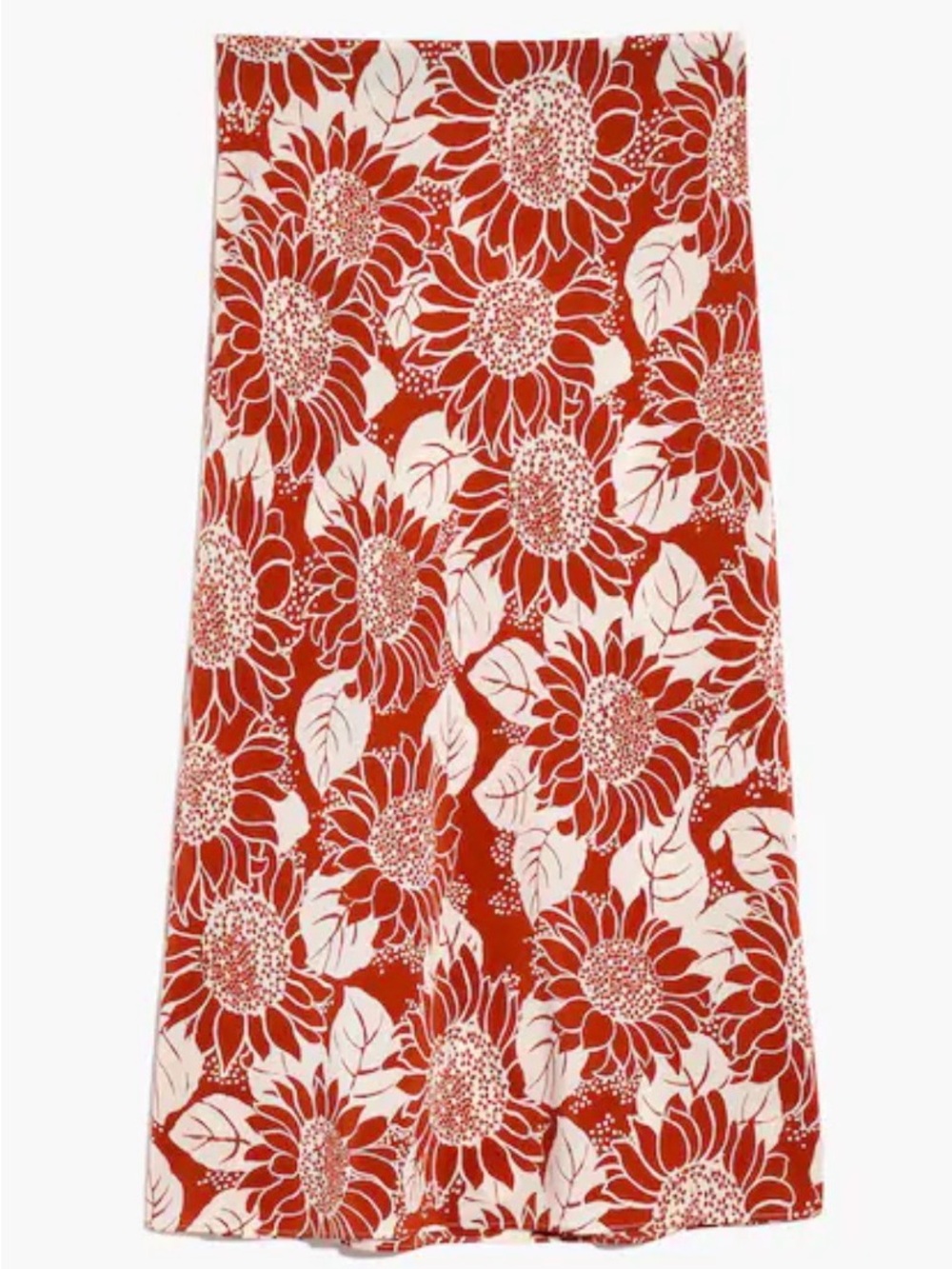 Madewell Red and Cream Floral Maxi Skirt
